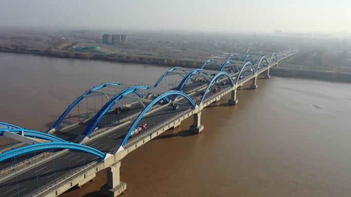 2k郑州 黄河大桥航拍大景 空镜 素材