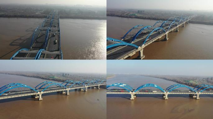 2k郑州 黄河大桥航拍大景 空镜 素材