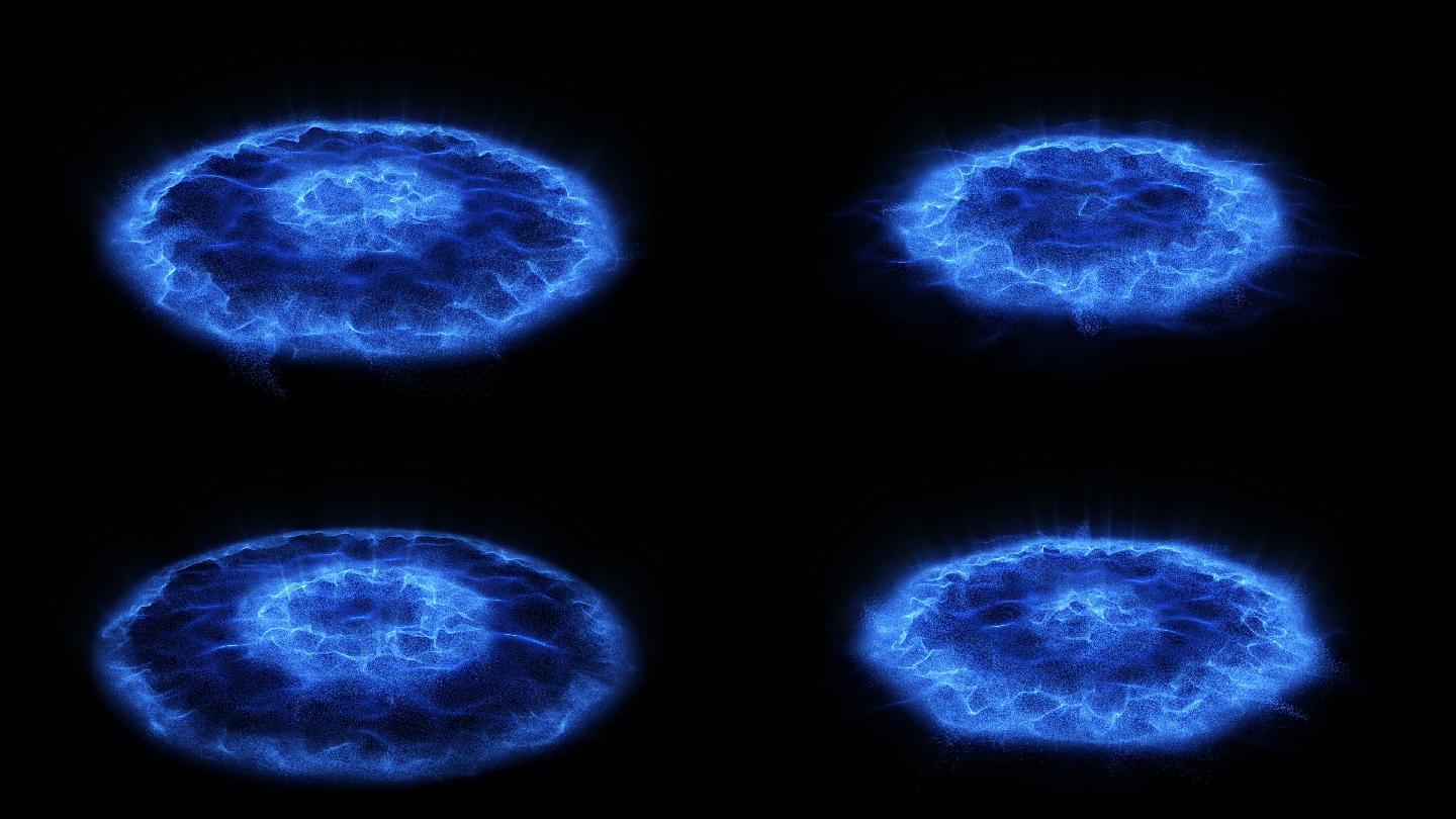 带透明通道八边形粒子电波波浪蓝色粒子视频