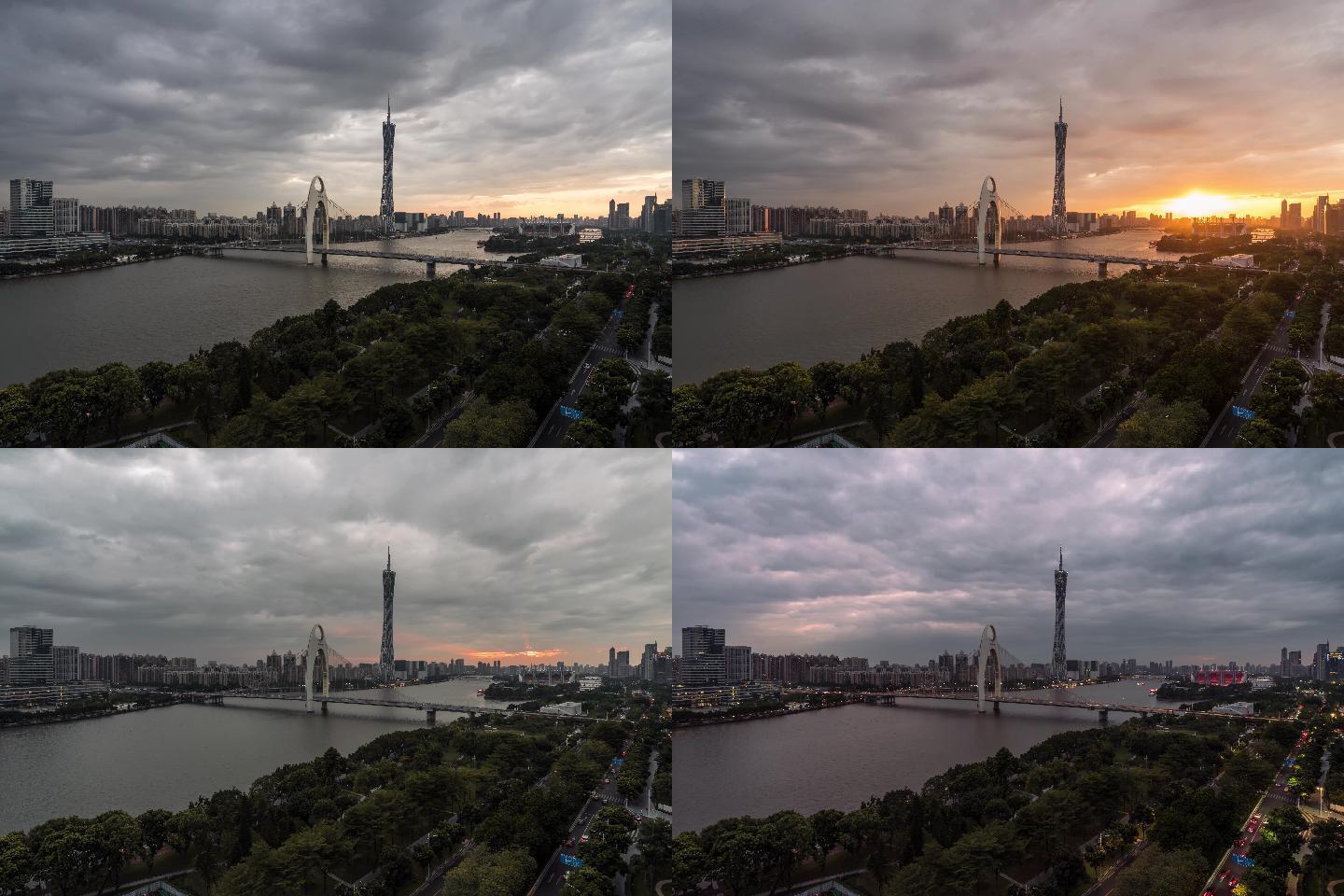 【8K超清】广州塔金光日落转夜景延时摄影