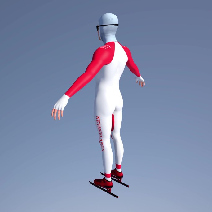 滑冰运动员三维角色模型（含绑定设置）