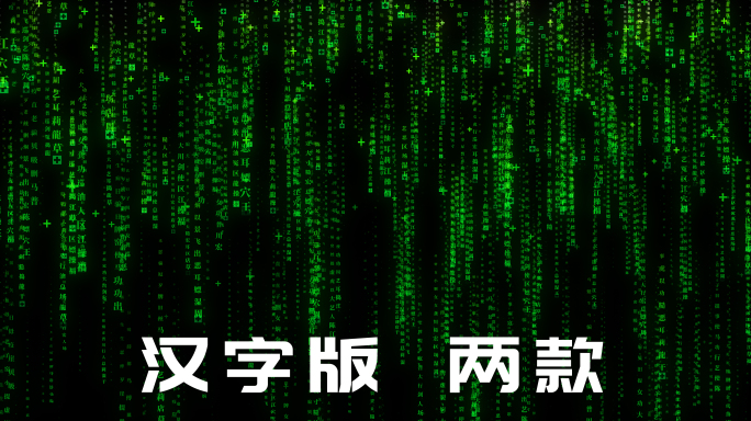 【4K】2款汉字黑客帝国数据流
