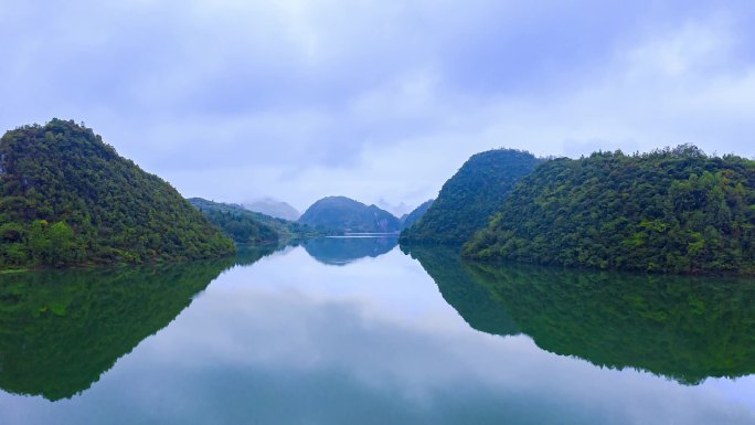 毕节倒天河水库航拍延时