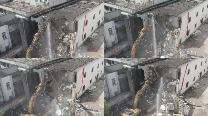 旧城改造拆迁施工视频