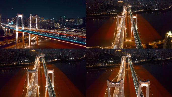 重庆鹅公岩大桥夜景4K