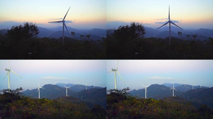 北仑总台山风车山顶风车新能源风力发电