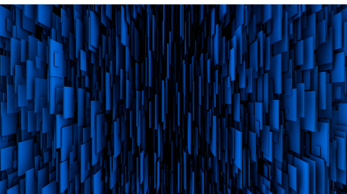 【4K时尚背景】蓝色3D方片空间浮动变化