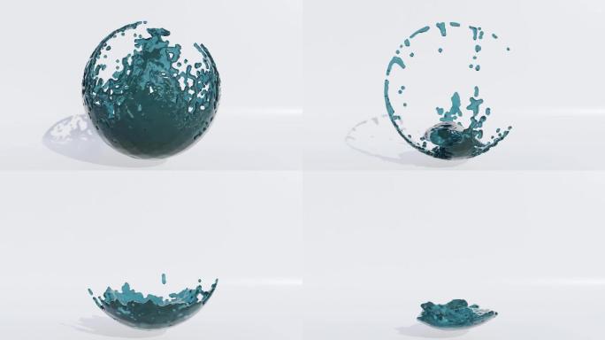 3D水与球体特效动画