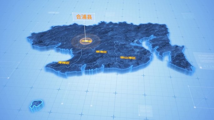 北海合浦县三维科技地图