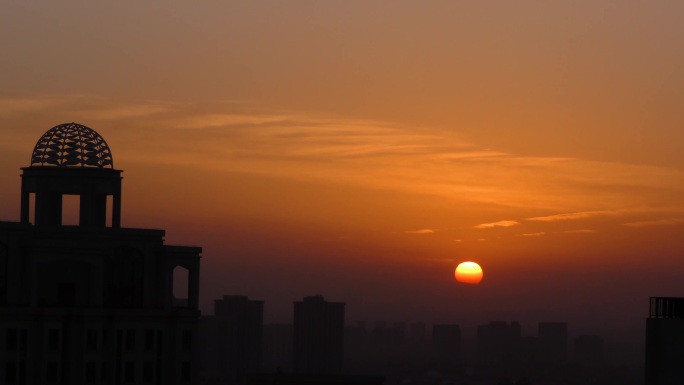 城市落日 夕阳西下