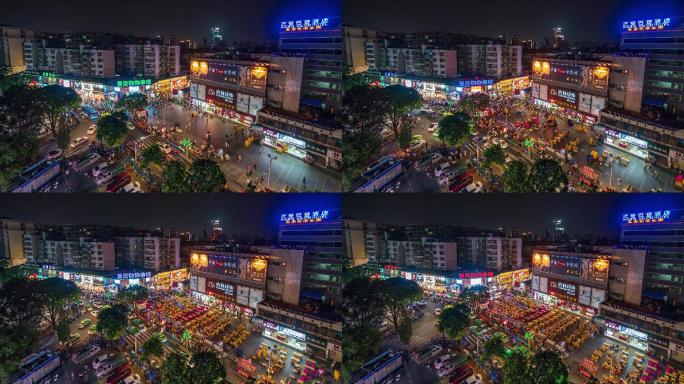 珠海夏湾市场夜间特色小吃街延时4K