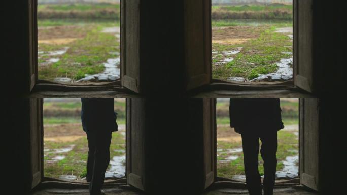 农村  老人 独居 下雨