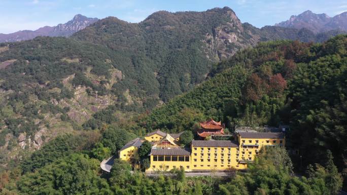 九华山风景区航拍甘露寺