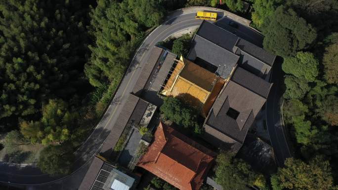 九华山风景区航拍甘露寺