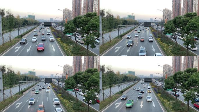 城市快速路-公路-车流-实拍