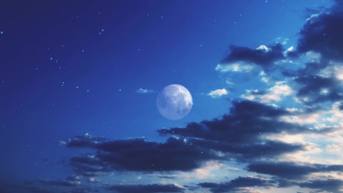 【HD天空】奇幻月空晚霞彩云追月中秋美景