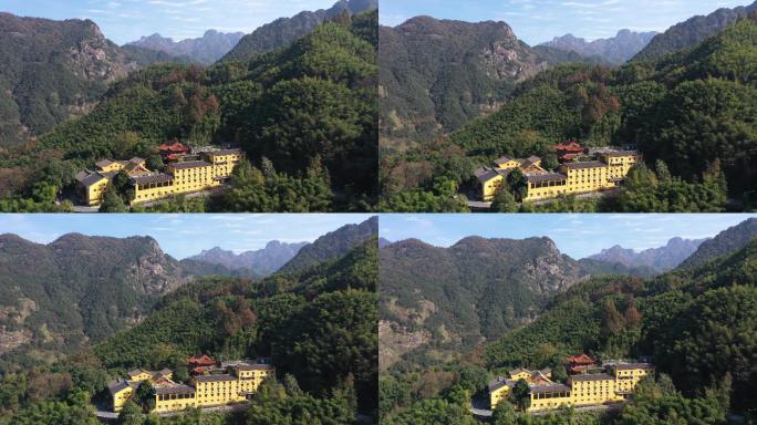 九华山风景区航拍甘露寺