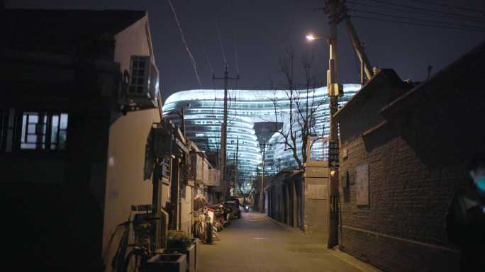 银河soho soho 北京夜景 胡同