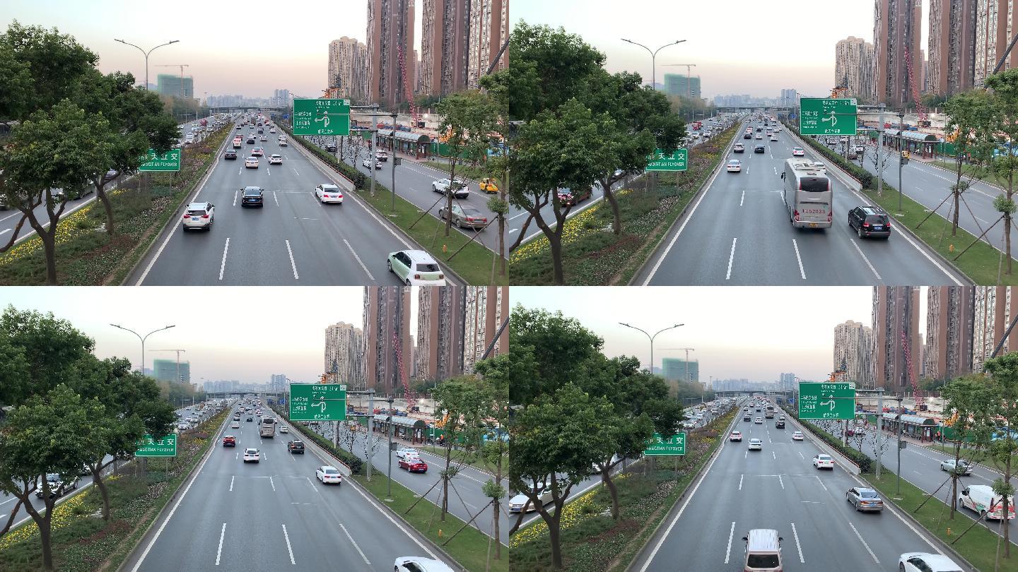 公路-车流-实拍-城市高速-绿色交通