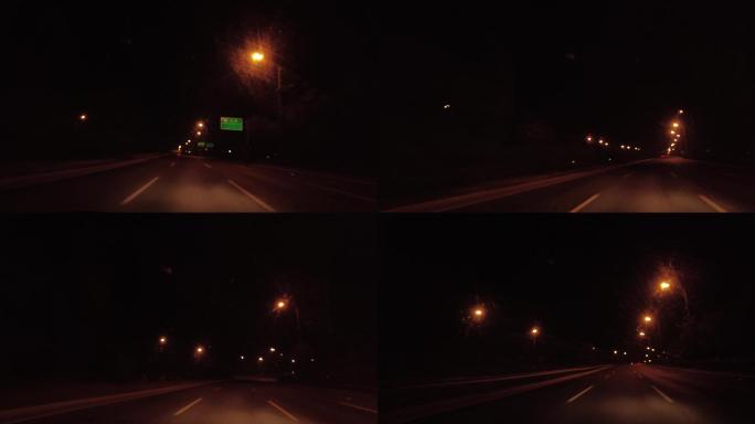 夜晚 开车 速度感