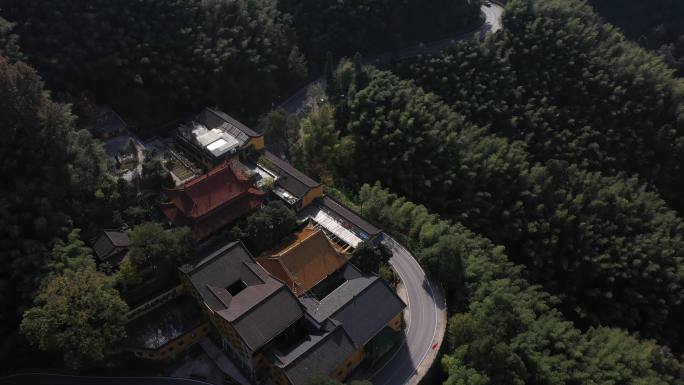 九华山风景区航拍甘露寺