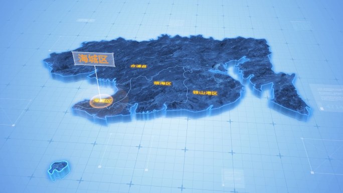 北海海城区三维科技地图
