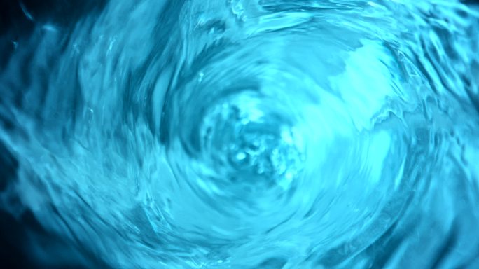 水进入堵塞孔的超级SLO-MO旋涡