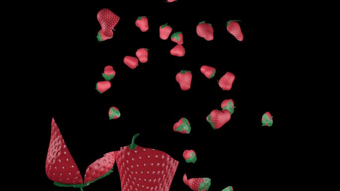 C4D动画草莓掉落