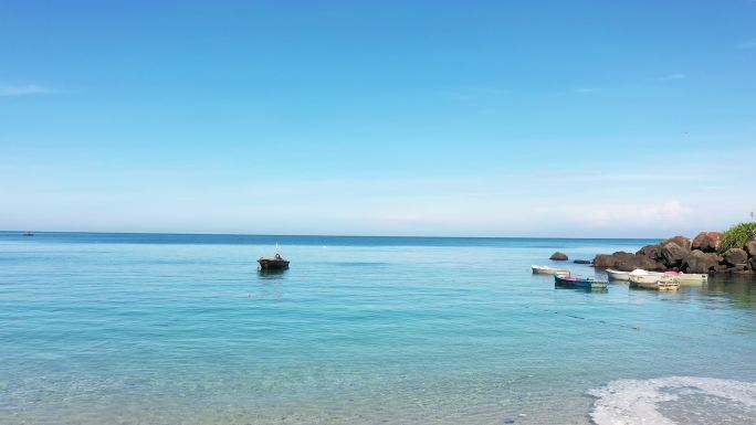 4K唯美浪漫海边大海航船风景