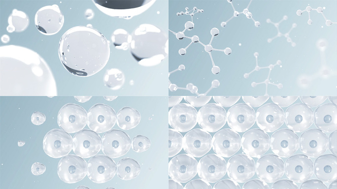 化妆品广告水分子结构AE+C4D