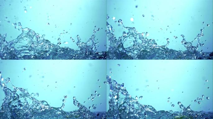 喷洒干净的水水滴落下概念镜头水资源淡水