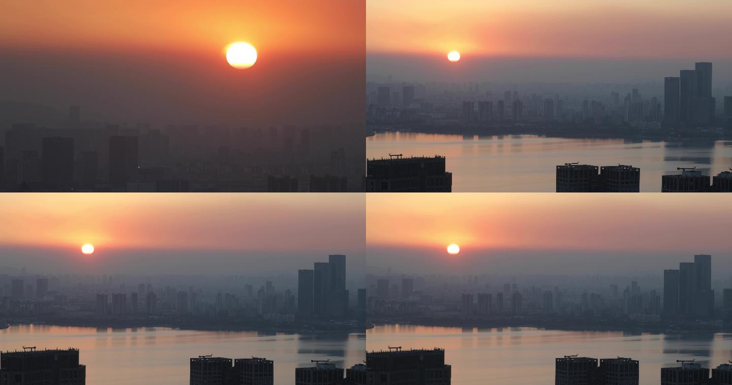 城市夕阳，苏州傍晚日落