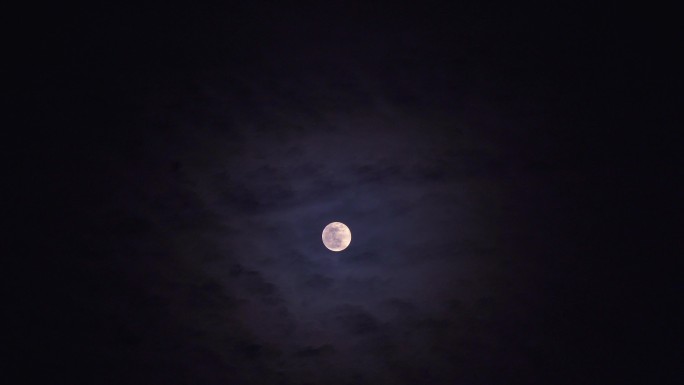 4K夜晚云层流动乌云月亮
