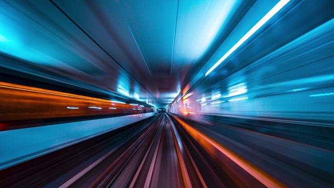 隧道中的抽象运动赛博朋克都市穿梭光速行驶
