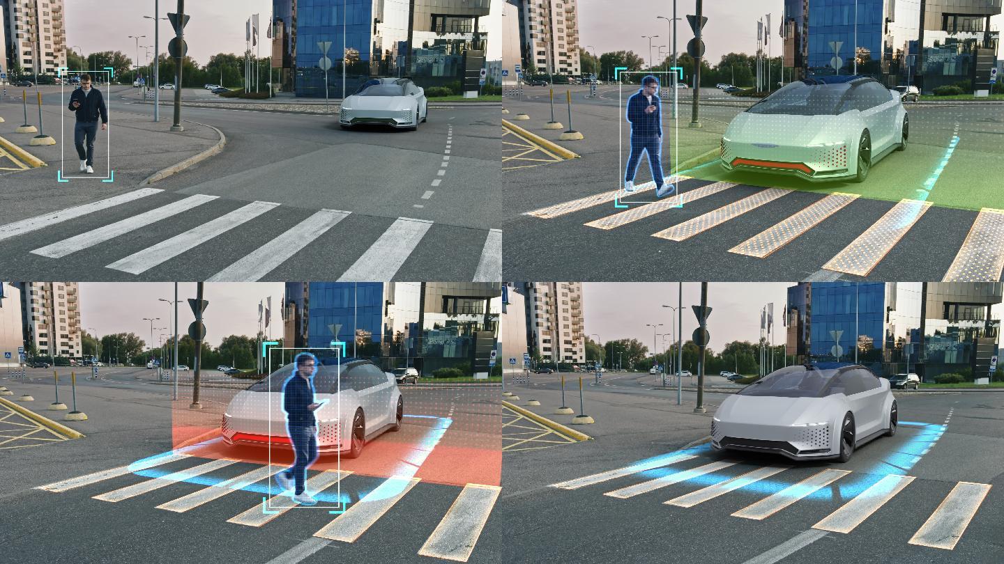 自动驾驶3D汽车概念动画