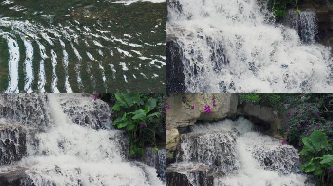深圳新洲河源头瀑布流水清澈河水
