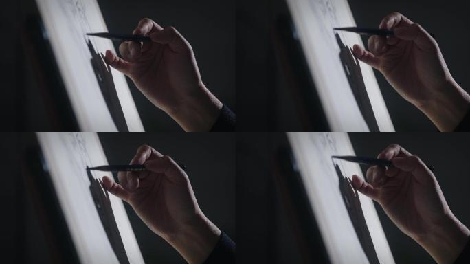 【8K正版素材】美术艺术画画素描手拿画笔