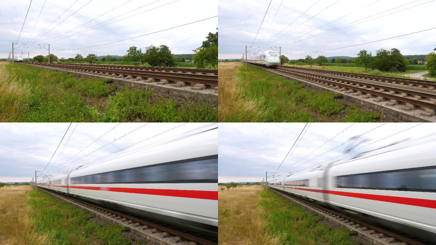 高速列车经过动车高铁特快欧洲