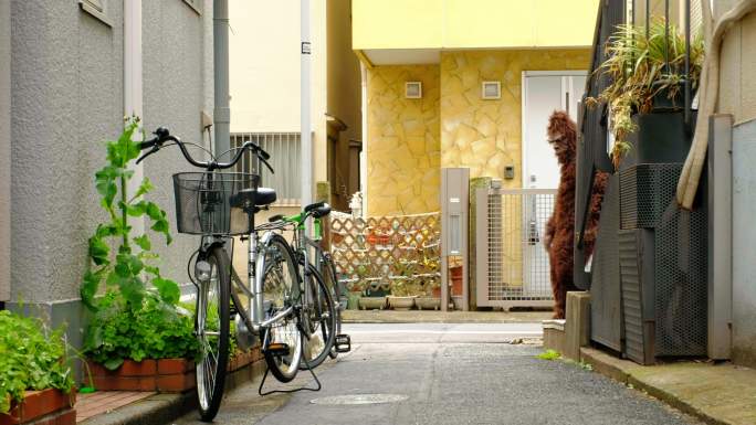 日本东京街头一名身穿大脚野人服装的男子