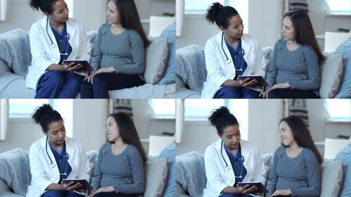 一位孕妇与她的医生讨论分娩计划