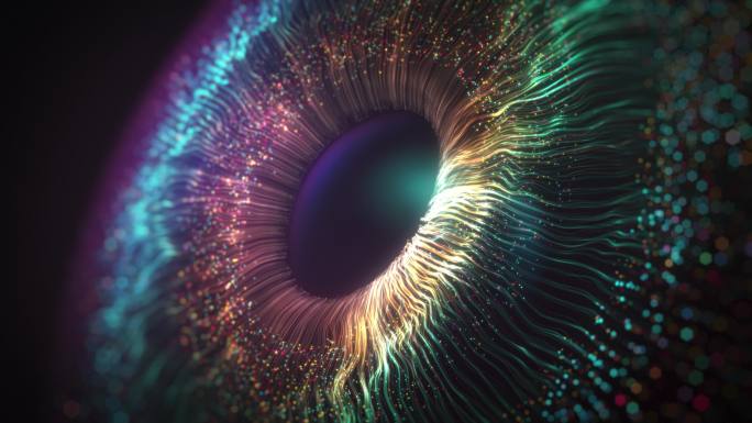 数码眼虹膜连接，抽象虹膜爆炸背景