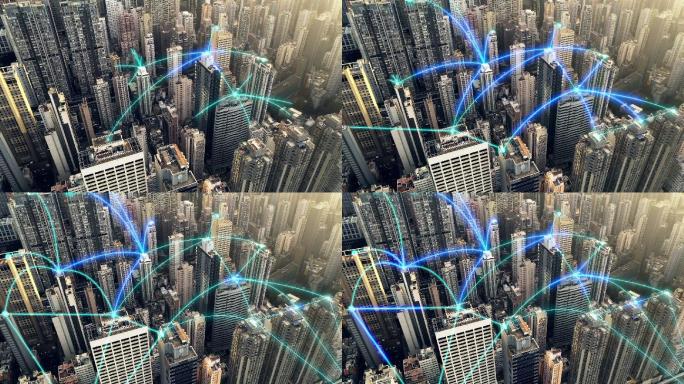 未来城市的网络动画