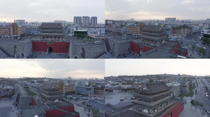 忻州古城楼环绕航拍