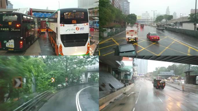 香港公交车视角延时