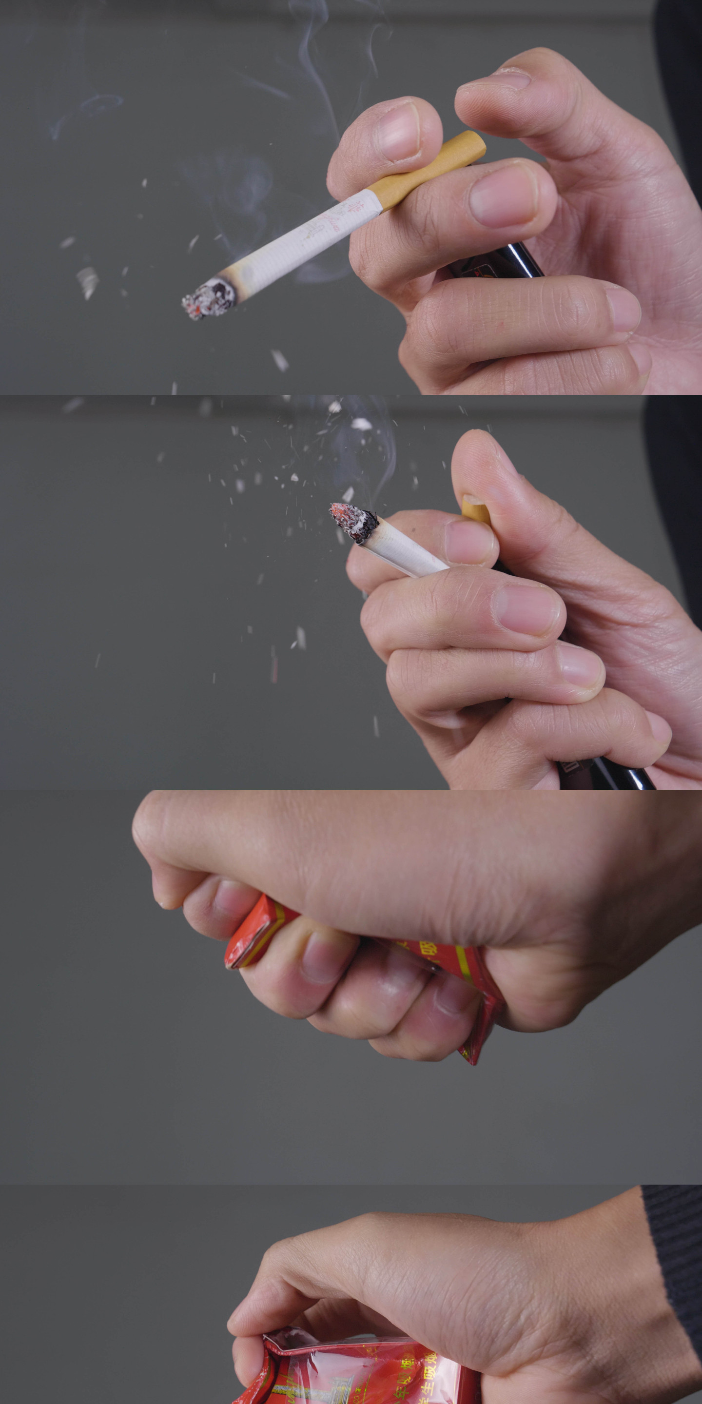 戒烟-手掰断香烟 -焦虑的人