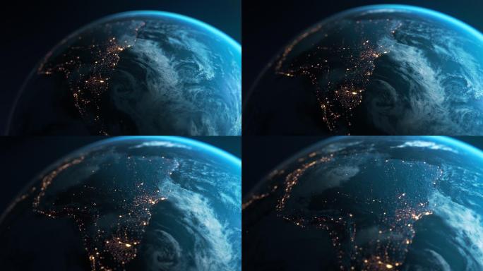 夜晚的南美洲——从太空看地球