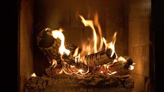 燃烧的壁炉壁炉火焰