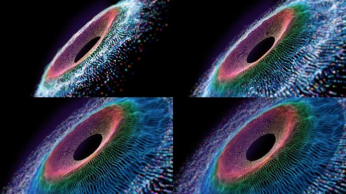 摘要虹膜爆炸背景虹膜粒子放射动画音响声波