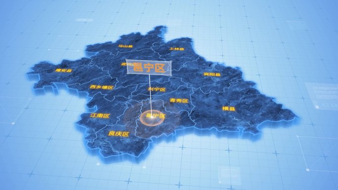 南宁邕宁区三维科技地图