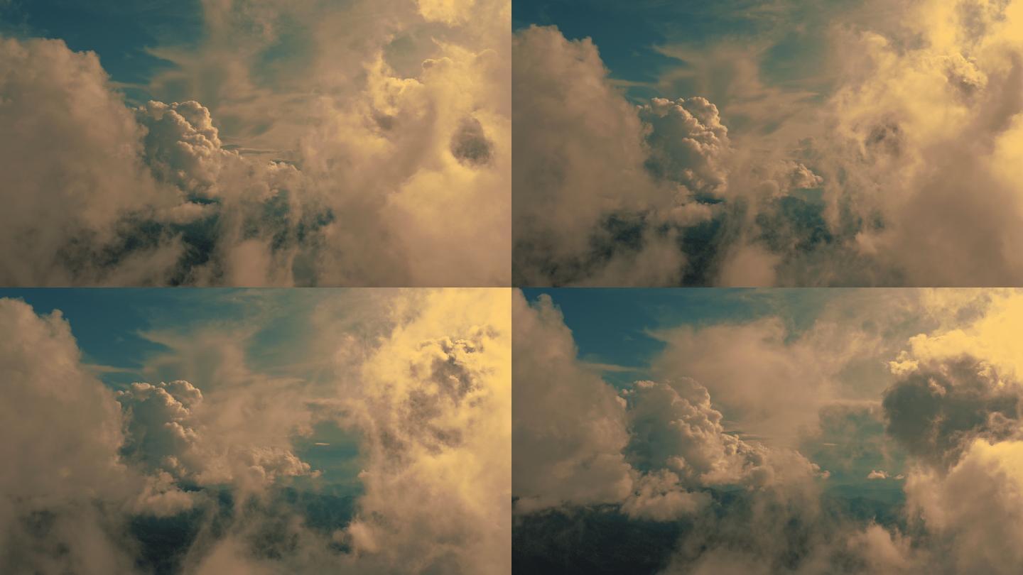 飞行在美丽的云层中